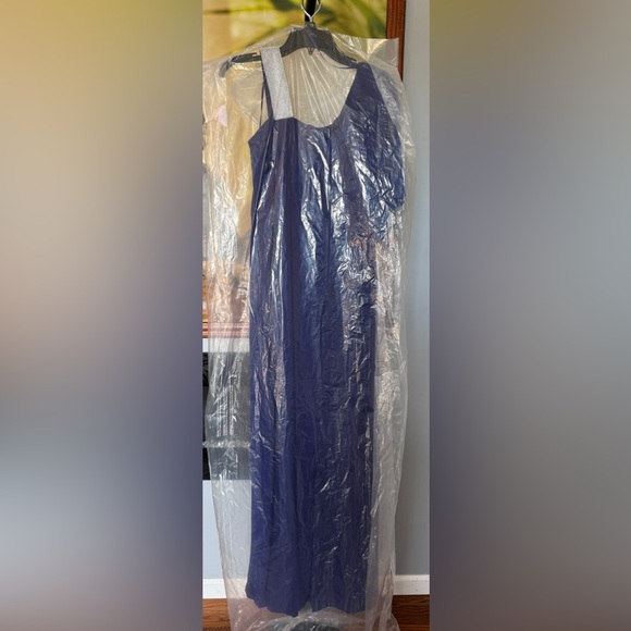 Asymmetric Jumpsuit with Overlay and Rhinestone Shoulder strap - Picture 5 of 5